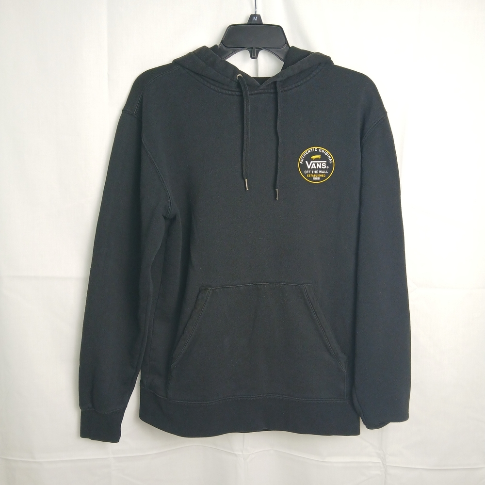 Vans Authentic Original 1966 Circle Pullover Black Hooded Sweatshirt. Size SMALL